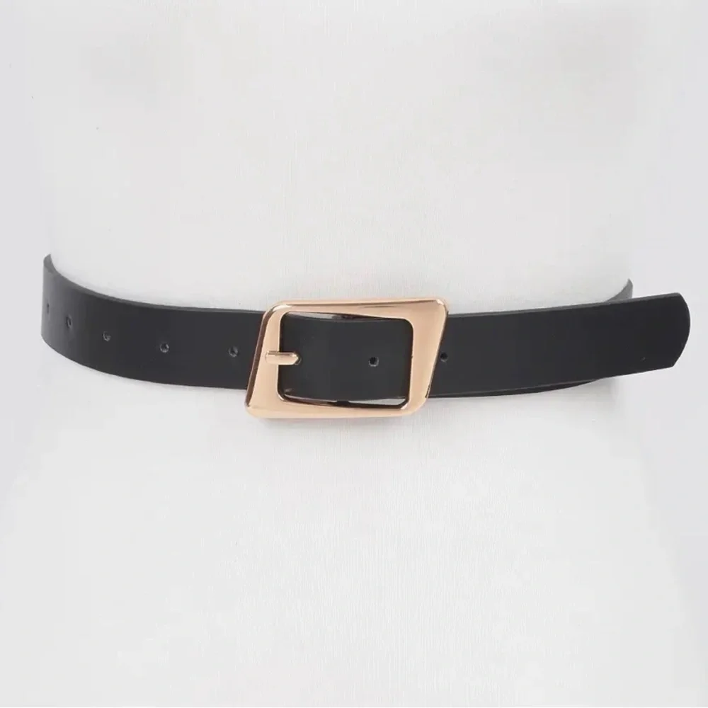 Abstract Gold Metal Buckle Belt
